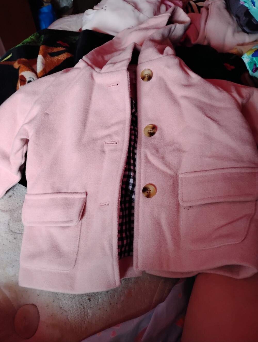 Little Earth Light Pink Hooded Pea Coat for Kids